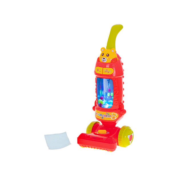 Ikonka Verticale Interactieve Kinderstofzuiger Met Geluid 46 cm - Kinderspeelgoed - Blauw Of Roze/Rood