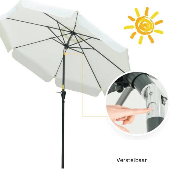 Parasol - Parasols -- Tuin - Zonwering - Tuinparasol - Ø2,66 m - Beige