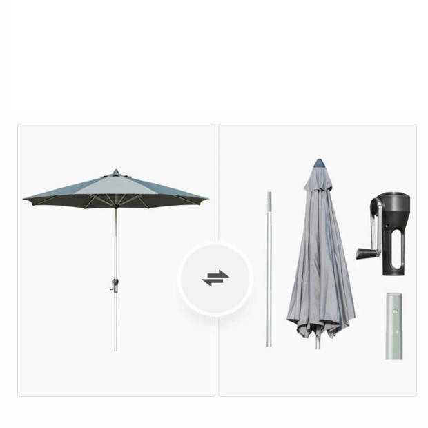 Parasol - Parasols - Tuin - Zonwering - Tuinparasol - 2,7 m - Grijs