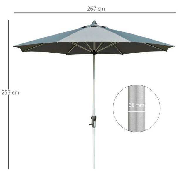 Parasol - Parasols - Tuin - Zonwering - Tuinparasol - 2,7 m - Grijs