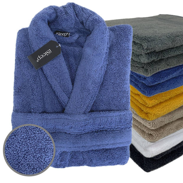 iSleep Badjas Terry - Donker Blauw - L