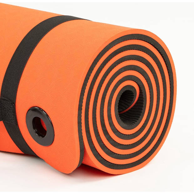 MaxxSport Fitnessmat TPE - Yogamat - 173x61 cm - 1 cm dik - Rood