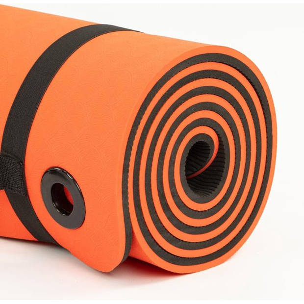 MaxxSport Fitnessmat TPE – Yogamat – 173×61 cm – 1 cm dik – Rood