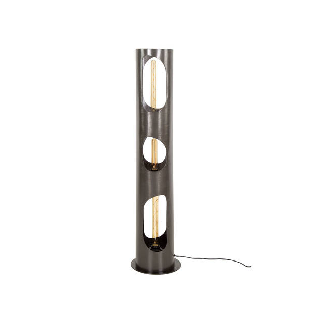 Giga Meubel - Vloerlamp Cilinder - Zwart Metaal - 25x25x100cm