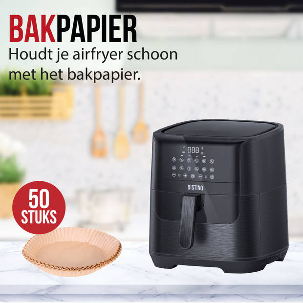 DistinQ Heteluchtfriteuse- 1800Watt - Inhoud 6,5 liter - AirFryer Zwart + Accessoires Set