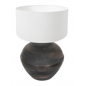 Anne Light and home tafellamp Lyons - zwart - hout - 40 cm - E27 fitting - 3471ZW