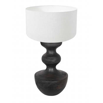 Anne Light and home tafellamp Lyons - zwart - hout - 40 cm - E27 fitting - 3478ZW