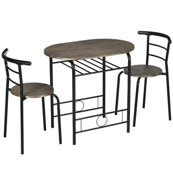 Bistroset 3 delig - Eettafel met stoelen - Keukentafel - 80 cm x 53 cm x 74,5 cm