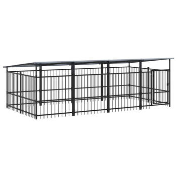 The Living Store Hondenhok The Living Store - Puppy Kennel - Hondenverblijf - Gepoedercoat Staal - 394x198x128 cm -