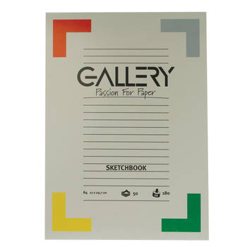 Gallery schetsblok, ft 21 x 29,7 cm (A4), 180 g/m², blok van 50 vel 5 stuks
