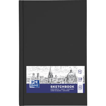 Oxford "Sketchbook" dummyboek, 96 vel, 100 g/m², ft A5, zwart 5 stuks