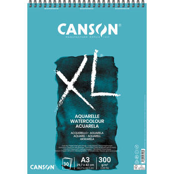 Canson schetsblok XL aquarelle 300g/m² ft A3, 30 vel 5 stuks