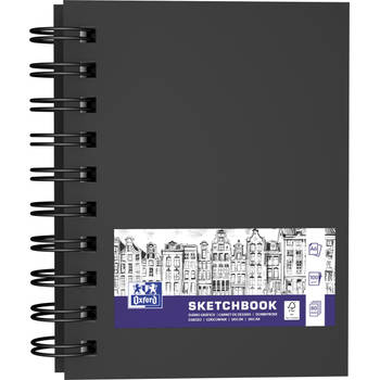 Oxford schetsboek, 80 vel, 100 g/m², ft A6, zwart 5 stuks