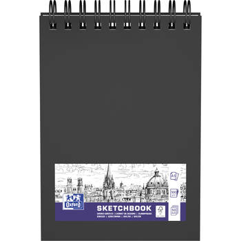 Oxford schetsboek, 50 vel, 100 g/m², ft A5, zwart 5 stuks