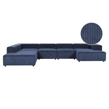 Beliani APRICA - Modulaire Sofa-Blauw-Corduroy