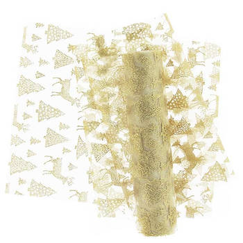 Unique Living - Decofabric Glitter Forest - 28x300cm - Gold