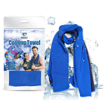 Blokker Verkoelende Handdoek - Koel - Cooling Towel - Sport - Fitness - ijshanddoek - Blauw - 2 stuks aanbieding