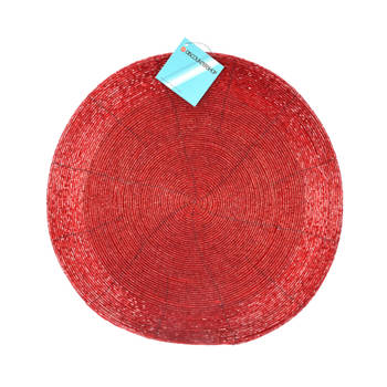 Red Polyester Placemat 31 cm Diameter Non-slip and Heat Resistant 5mm Thickness Ideal for Kitchen & Restaurant