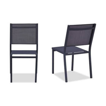 Set van 2 aluminium stoelen - 48 x 56 x 87 cm - Grijs