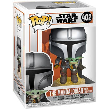 Pop Star Wars: The Mandalorian Flying with JetPack and Child - Funko Pop #402
