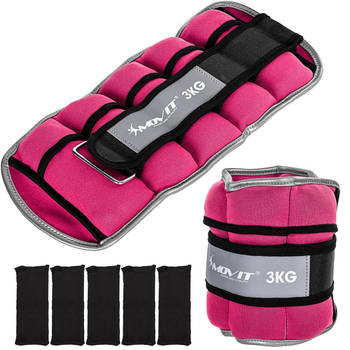 MOVIT® Enkelgewichten en Polsgewichten - Gewichtsboeien - Neopreen - 6 kg - 2 x 3 kg - Roze
