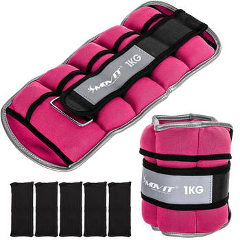 MOVIT® Enkelgewichten en Polsgewichten - Gewichtsboeien - Neopreen - 2 kg - 2 x 1 kg - Roze