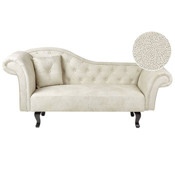 Beliani LATTES - Chaise longue-Beige-Fluweel