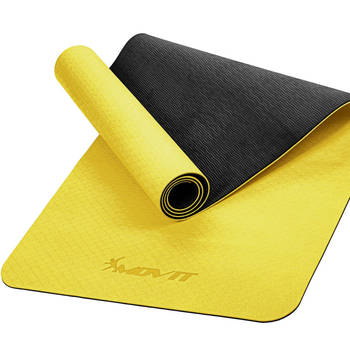 MOVIT® Yogamat 190 x 60 x 0,6 cm - Yoga Mat - Met Draagriem - Geel