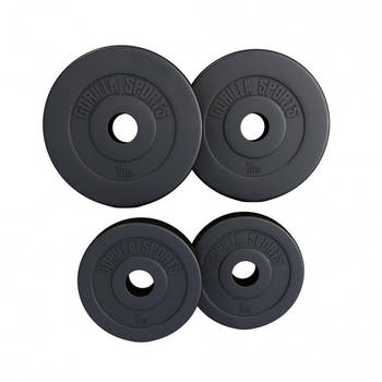 Gorilla Sports Gewichtsschijven 30 kg - Olympisch - 2 x 5 + 2 x 10 kg - Kunststof - 50 mm