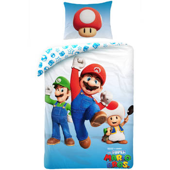 Super Mario Dekbedovertrek Toad - Eenpersoons - 140 x 200 cm - Polyester