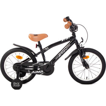 AMIGO Jongensfiets Jump 16 Inch 25,5 cm Jongens Terugtraprem Zwart/Wit