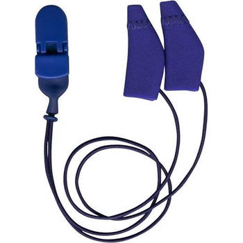 Ear Gear - Mini Curved - Blauw - met koord - hoortoestellen - tegen vocht en wind