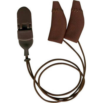 Ear Gear - Mini Curved - donker bruin - met koord - hoortoestellen - tegen vocht en wind