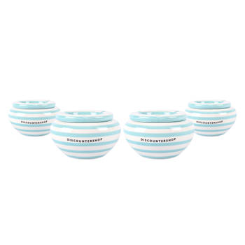 Functionele Turquoise Stormasbakken - Set van 4 Aardewerken Sigarettenasbakken - Diameter 14cm voor Zowel Binnen als