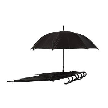 Degelijke Opvouwbare Paraplu met Automatische Functie - Ø115cm - Aluminium Frame - Set van 8 Zwart