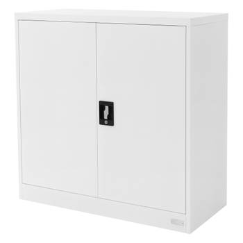 Afsluitbare archiefkast 90x40x90 cm wit staal ML design