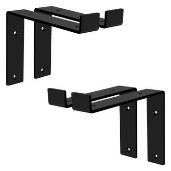 ML-Design 4 stuks plankbeugel 20x4x14,5 cm, zwart, metaal, 8 inch plankbeugels, industriële plankbeugels, planksteun