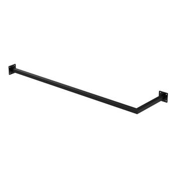 ML-Design Kapstok voor wandmontage, D30cm x B110cm, zwart, gemaakt van staal, roestvrij, L-vormige kapstok