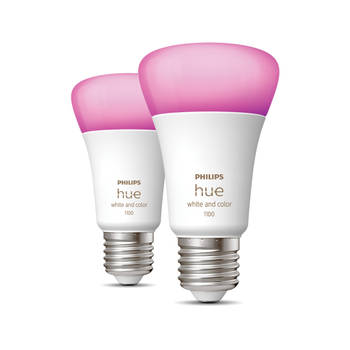 Philips - Hue standaardlamp wit en gekleurd 2-pack E27 -1100lm