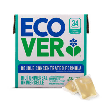 Ecover Wasmiddel Kleur Voordeelverpakking - Wascapsules 34 Wasbeurten Geconcentreerde Formule