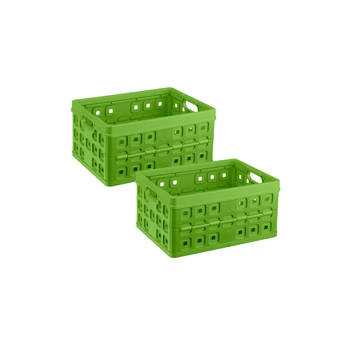Square vouwkrat 32L groen - Set van 2