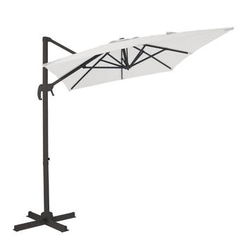 AXI Coco Zweefparasol Rechthoekig 200 x 300 cm in Antraciet / Beige Parasol voor tuin met Aluminium Frame