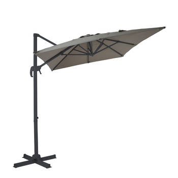 AXI Coco Zweefparasol Rechthoekig 200 x 300 cm in Antraciet / Taupe Parasol voor tuin met Aluminium Frame