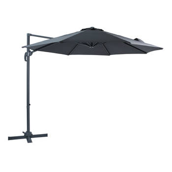 AXI Marisol Zweefparasol Rond Ø 300 cm in Antraciet / Grijs Ronde Parasol voor tuin met Aluminium Frame