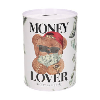 Concorde spaarpot blik money lover - beertje - 12 x 16 cm - Spaarpotten