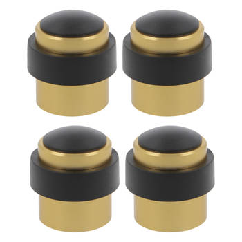 AMIG Deurstopper/deurbuffer - 4x - D30mm - inclusief schroeven - goud  - Deurstoppers