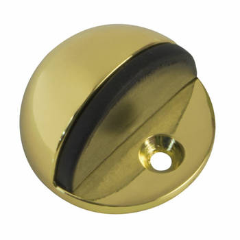 AMIG Deurstopper/deurbuffer - 1x - D45mm - inclusief schroeven - goud - Deurstoppers