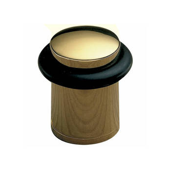 AMIG Deurstopper/deurbuffer - D28mm - inclusief schroeven - goud - Deurstoppers