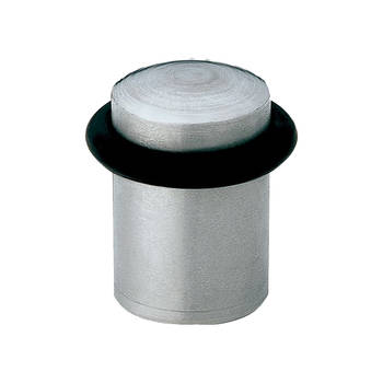 AMIG Deurstopper/deurbuffer - 1x - D20mm - inclusief schroeven - mat rvs - Deurstoppers