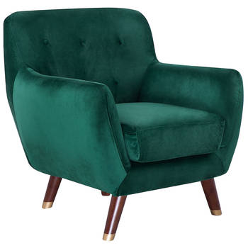 Beliani BODO - Fauteuil-Groen-Fluweel